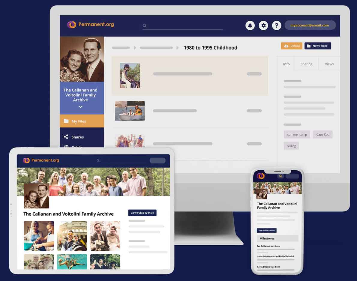 responsive views of a Permanent archive
